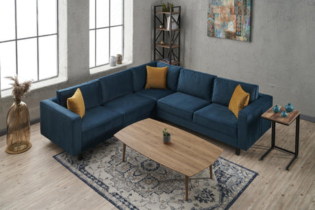 Corner sofa Kale Velvet Blue