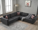 Corner sofa Kale Fabric Anthracite - five person 