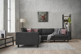 Corner sofa Kale Fabric Anthracite - five person 
