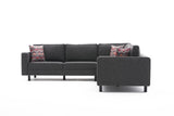 Corner sofa Kale Fabric Anthracite - five person 