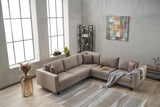 Corner sofa Kale Fabric Cream - five person 