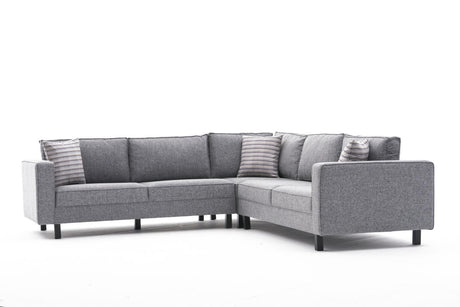 Corner sofa Kale Fabric Grey - five seater 