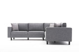 Corner sofa Kale Fabric Grey - five seater 