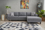 Corner Sofa Right Bald Fabric Gray 