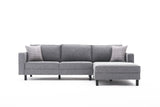 Corner Sofa Right Bald Fabric Gray 