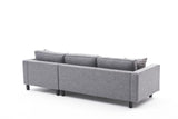 Corner Sofa Right Bald Fabric Gray 