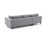 Corner Sofa Left Bald Fabric Gray 