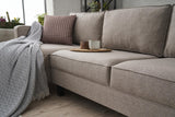 Corner Sofa Left Bald Fabric Cream 