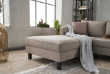 Corner Sofa Left Bald Fabric Cream 
