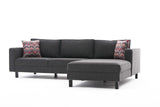 Corner Sofa Right Bald Fabric Anthracite 