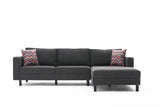 Corner Sofa Right Bald Fabric Anthracite 