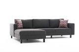 Corner Sofa Left Bald Fabric Anthracite 