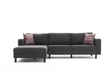 Corner Sofa Left Bald Fabric Anthracite 