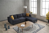 Corner Sofa Right Bald Velvet Anthracite 