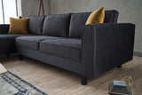 Corner Sofa Left Bald Velvet Anthracite 