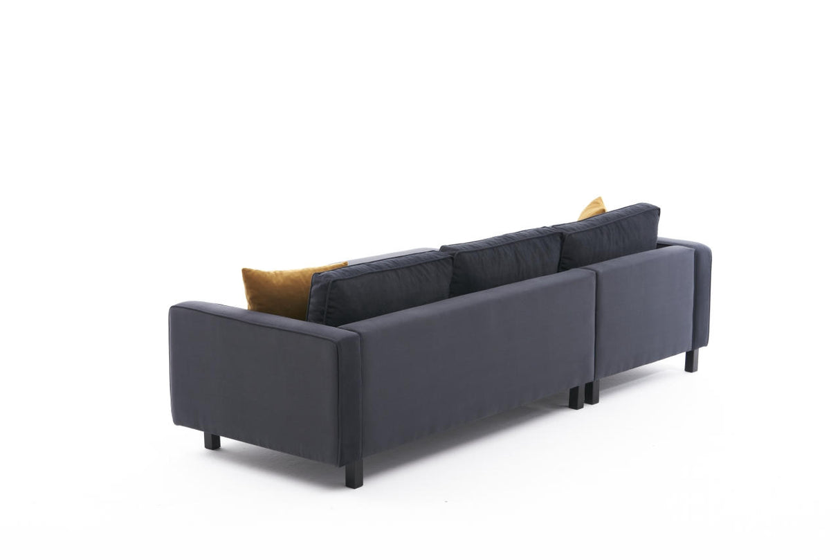 Corner Sofa Left Bald Velvet Anthracite 