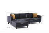 Corner Sofa Left Bald Velvet Anthracite 