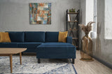 Corner sofa Right Bare Velvet Navy blue 