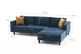 Corner sofa Right Bare Velvet Navy blue 