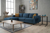 Corner sofa Left Bare Velvet Marine blue 