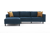 Corner sofa Left Bare Velvet Marine blue 