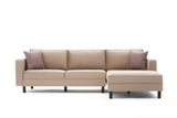 Corner Sofa Right Bald Velvet Cream 