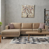 Corner Sofa Left Bald Velvet Cream 