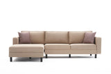 Corner Sofa Left Bald Velvet Cream 