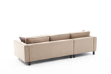 Corner Sofa Left Bald Velvet Cream 