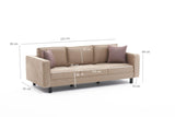 3-seater Sofa Kale Velvet Crème - comfortable loose cushions 