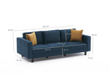 3-seater Sofa Kale Velvet Green - comfortable loose cushions 