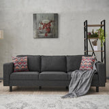 3-seater Sofa Kale linen fabric anthracite - comfortable cushions 