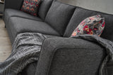 3-seater Sofa Kale linen fabric anthracite - comfortable cushions 