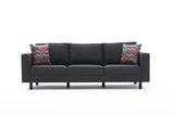 3-seater Sofa Kale linen fabric anthracite - comfortable cushions 