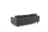 3-seater Sofa Kale linen fabric anthracite - comfortable cushions 