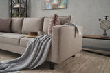 3-seater Sofa Kale linen fabric taupe - comfortable cushions 