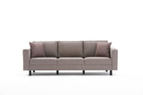 3-seater Sofa Kale linen fabric taupe - comfortable cushions 