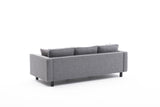 3-seater Sofa Kale linen fabric grey - comfortable cushions 