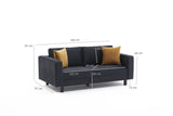 2-seater Sofa Bare Velvet Anthracite 