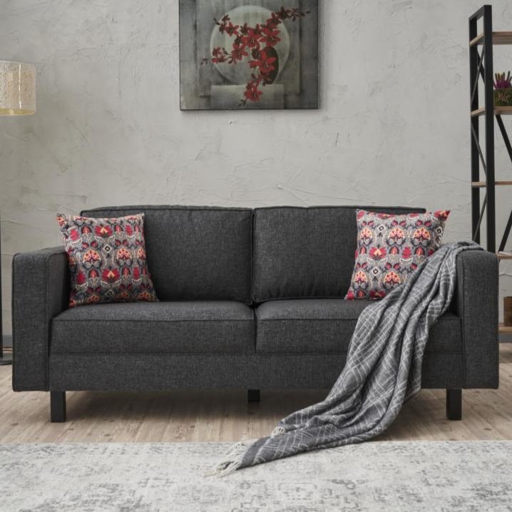 2-seater Sofa Bare Fabric Anthracite 