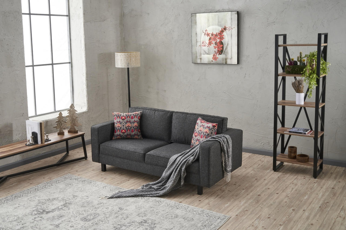 2-seater Sofa Bare Fabric Anthracite 