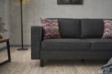2-seater Sofa Bare Fabric Anthracite 