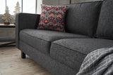 2-seater Sofa Bare Fabric Anthracite 