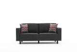 2-seater Sofa Bare Fabric Anthracite 