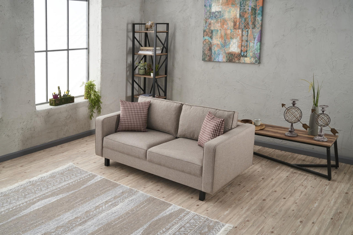 2-seater Sofa Bare Fabric Cream 