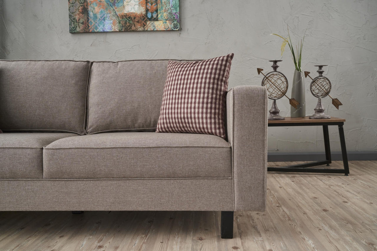 2-seater Sofa Bare Fabric Cream 