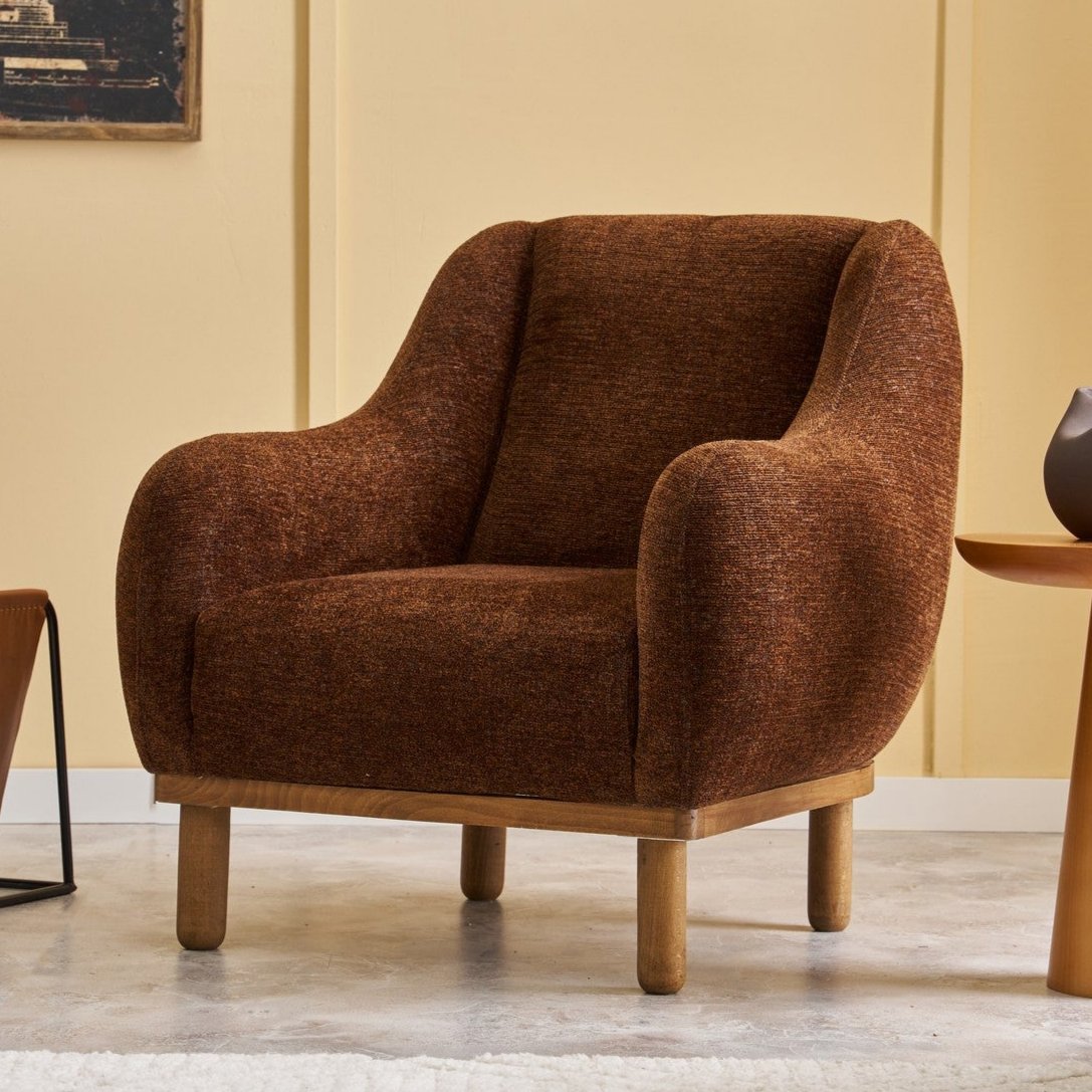 Armchair rens brown copper-colored