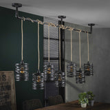 Industrial Pendant Lamp Twist Metal 7-Lights