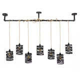 Industrial Pendant Lamp Twist Metal 7-Lights