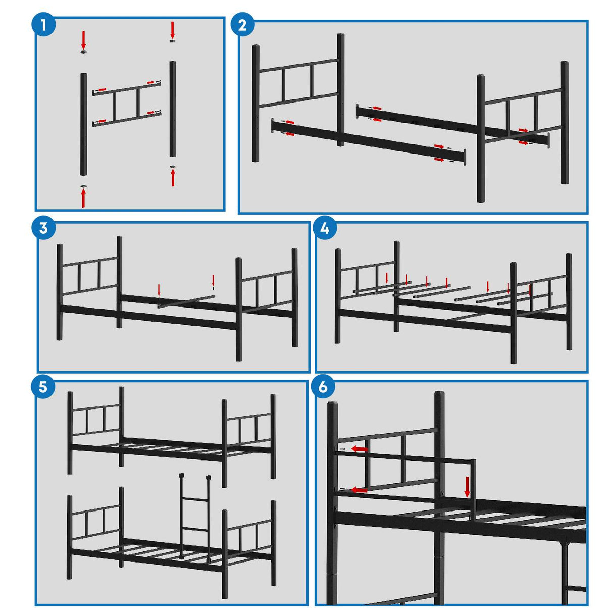 Bunk Bed Children - Black - 200x100 cm 